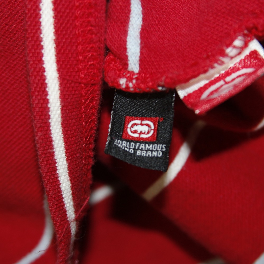 Ecko Unltd Kids‎ Red Striped Short Sleeve Polo Shirt Size Large Y2K Retro - Picture 4 of 5